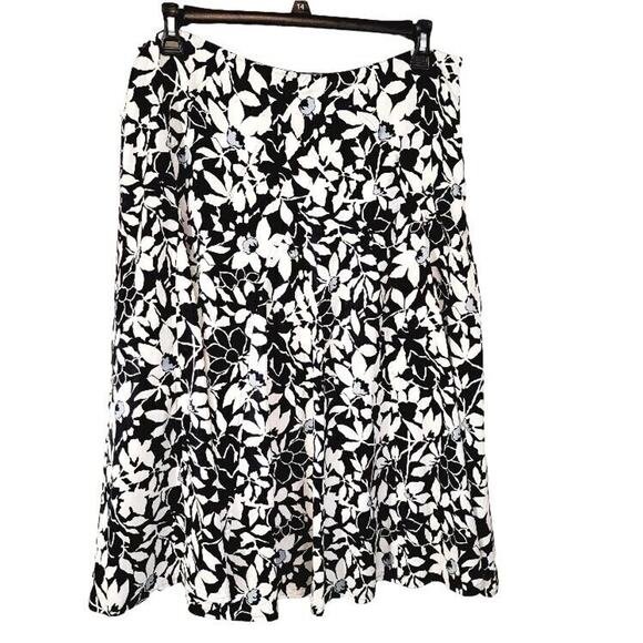 Liz Claiborne Floral Silk Midi Skirt - Women's Size 14 - Picture 1 of 12
